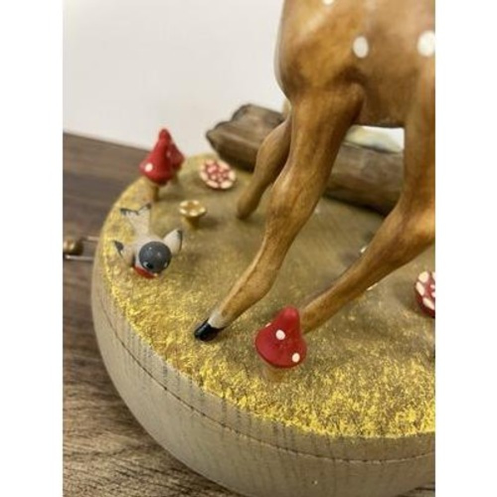 Anri Disney Bambi & Thumper Carved Wood Music Box Hi Lilli Hi Lo WORKS VIDEO - Picture 8 of 12